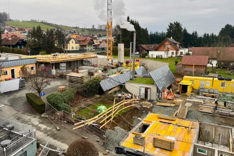 Baustelle am Weinlandhof Gamlitz in der Südsteiermark