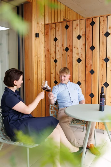 Hotel Weinlandhof Gamlitz - auf dem Balkon der neuen Residenz wir angestoßen