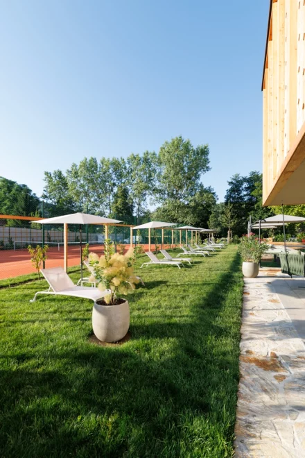 Der neue Wellnessbereich im Saunahaus im Hotel Weinlandhof Gamlitz in der Südsteiermark lädt zum Entspannen ein.