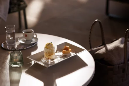 Ein Affogato im Restaurant Weinlandhof Gamlitz